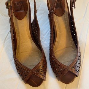 Frye sling-back peep toe pumps. Size 7.5